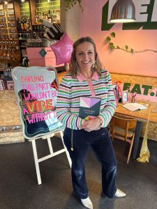 Lucy Shutt-Vine at her book launch event.